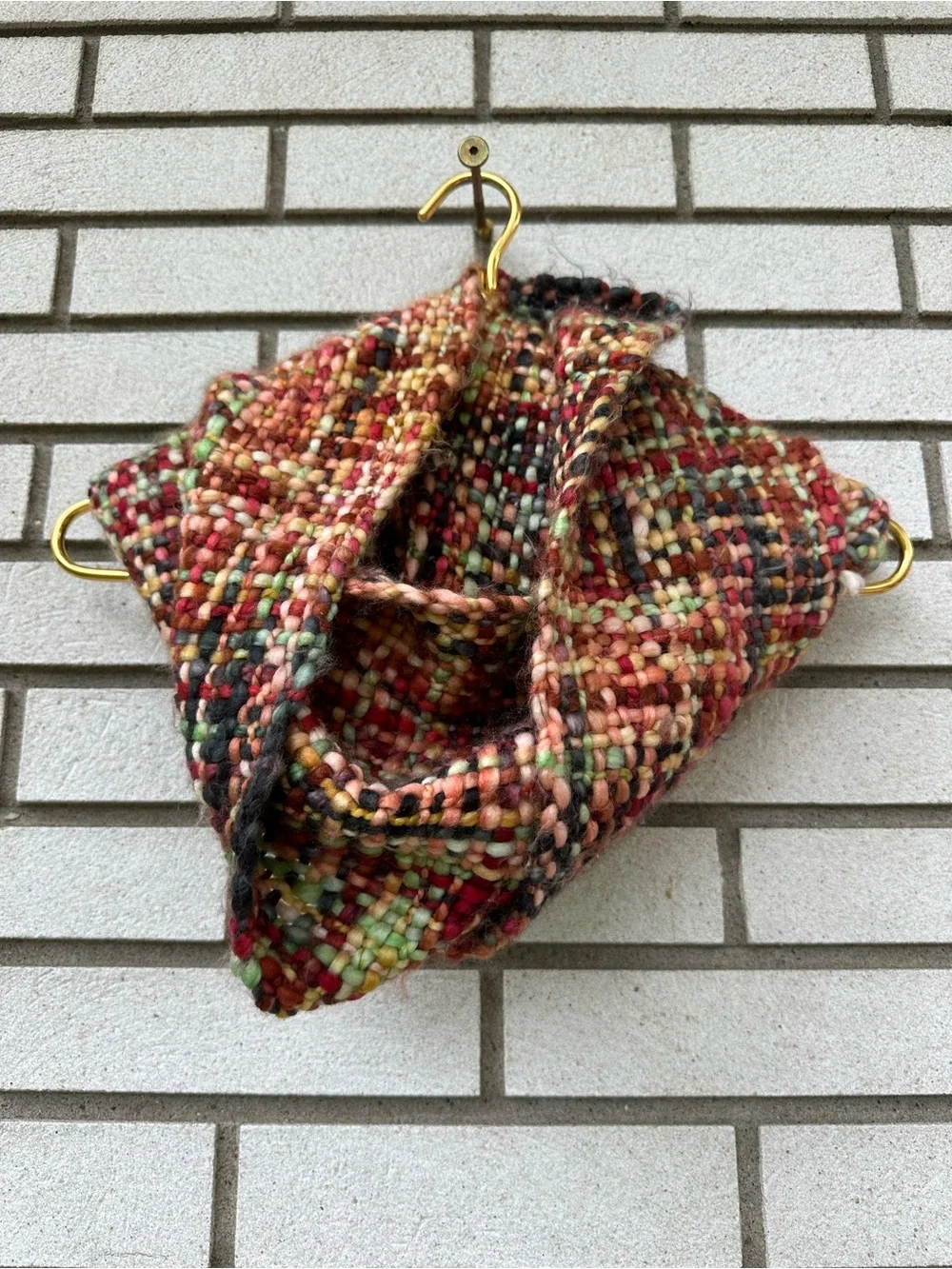 Rising Tide Chunky Handwoven Wool Infinity Scarf Boho Anthro Cozycore
